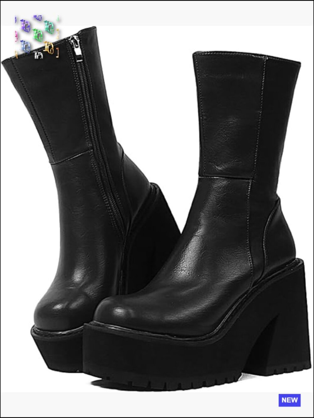 Wedge Ankle Boots Chunky Block Heel Platform Punk Motorcycle Combat Booties